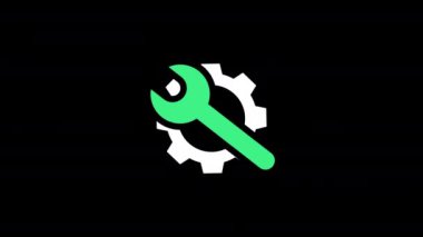 Cogwheel simgesi canlandır 4K hareket canlandırması,