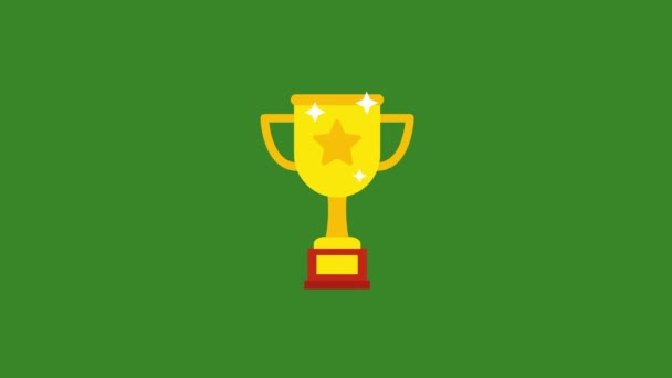 Ganador Golden Cup Animation Golden Trophy Cup Animación Premios Verde — Vídeos de Stock