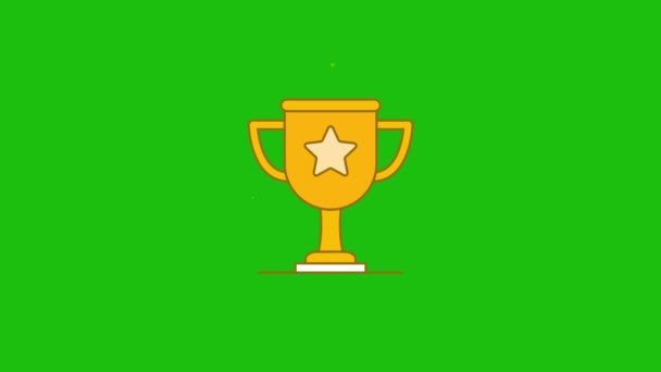 Winner Golden Cup Animation Golden Trophy Cup Award Animation Animation — Video