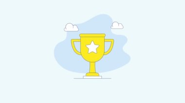 Altın fincan çizgisi sanat konsepti tasarımı animasyonu.