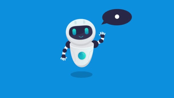 Ícone Bate Papo Animação Bonito Chatbot Caracter Animation Robot Estilo — Vídeo de Stock