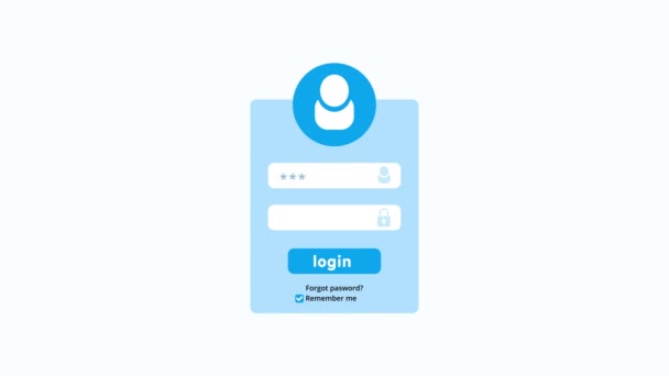 Website Login Animation Username Password Acces Typing Password Login Click — Stock Video