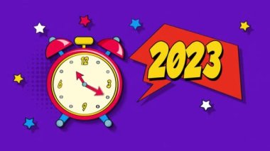 2023 - Alarm saati pop sanat animasyonu.