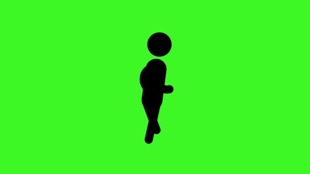 Ikon Man Kører Animation Figur Tegneserie Animationer Grøn Transparent Baggrund – Stock-video