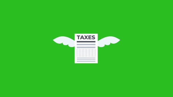 Vergi Formu Sinek Animasyonu Kanatlı Vergi Formu Krom Anahtar — Stok video