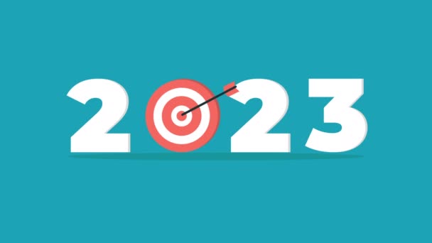 Felice Anno Nuovo 2023 Colpire Obiettivo Animation 2021 Obiettivi Obiettivo — Video Stock
