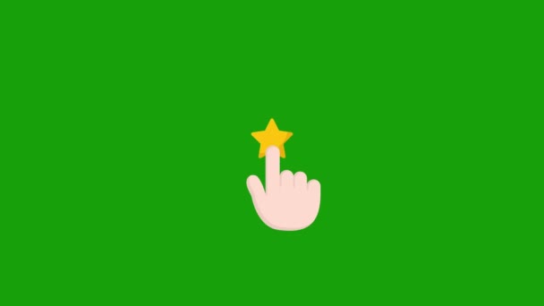 Ratting Star Concept Animatie Motion Animatie Video Clip Green Transparant — Stockvideo