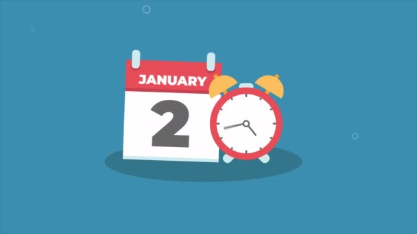 День Даты Января Концепция Шаблона Шаблона Календаря Страницы Анимации Concept — стоковое видео