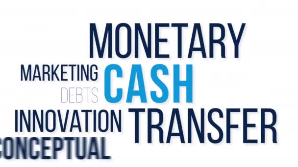 Cash Word Concept Animation Cloud Animation Cinétique Typographique Collage Composé — Video