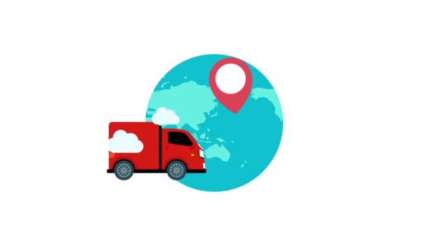 Global Delivery Rörelseanimation — Stockvideo