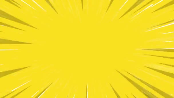Поп Арт Фонова Анімація Жовтий Колір Комічні Лінії Швидкості Анімація — стокове відео