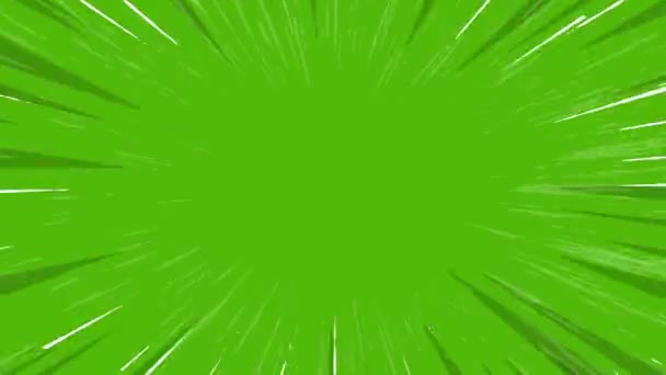 Pop Art Hintergrundanimation Grüne Farbe Comic Speed Lines Bewegungsanimation — Stockvideo
