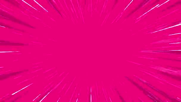 Animazione Pop Art Sfondo Colore Rosa Comic Speed Linee Animazione — Video Stock