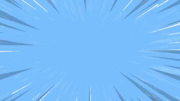Поп Арт Фоновая Анимация Голубой Цвет Comic Speed Lines Motion — стоковое видео