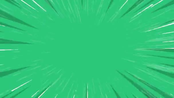 Pop Art Hintergrundanimation Grüne Farbe Comic Speed Lines Bewegungsanimation — Stockvideo