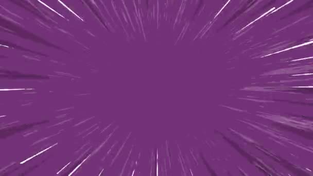 Animazione Pop Art Sfondo Colore Viola Comic Speed Linee Animazione — Video Stock