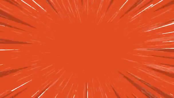 Pop Art Hintergrundanimation Orangefarben Comic Speed Lines Bewegungsanimation — Stockvideo