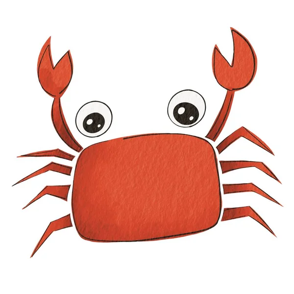 Red Crab Cartoon Illustration Decoration Marine Life Ocean Concept — Stock Photo, Image