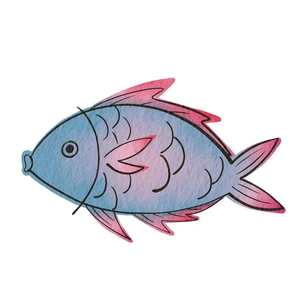 Abstrakte Illustration Von Meeresfischen Zur Dekoration Von Nahrungsmitteln Und Meereslebewesen — Stockfoto