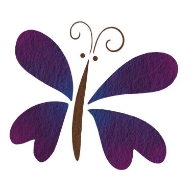 Abstract purple butterfly illustration for decoration on nature garden and insect concept.