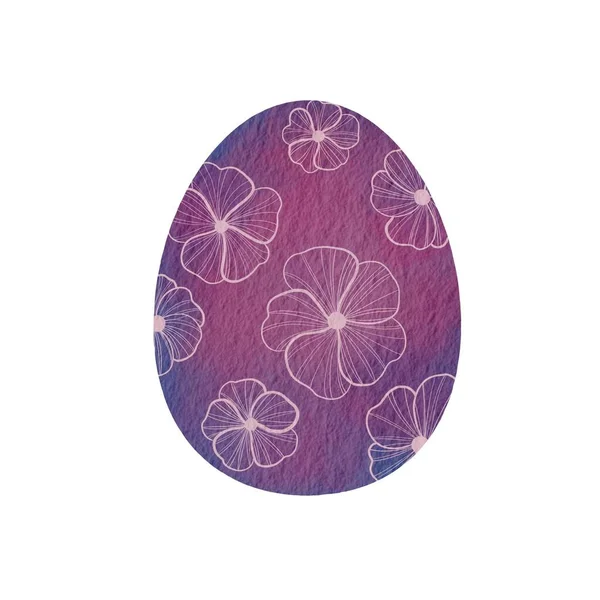 Mythical Purple Easter Egg Flower Texture Watercolor Background Decoration Easter — Stok fotoğraf