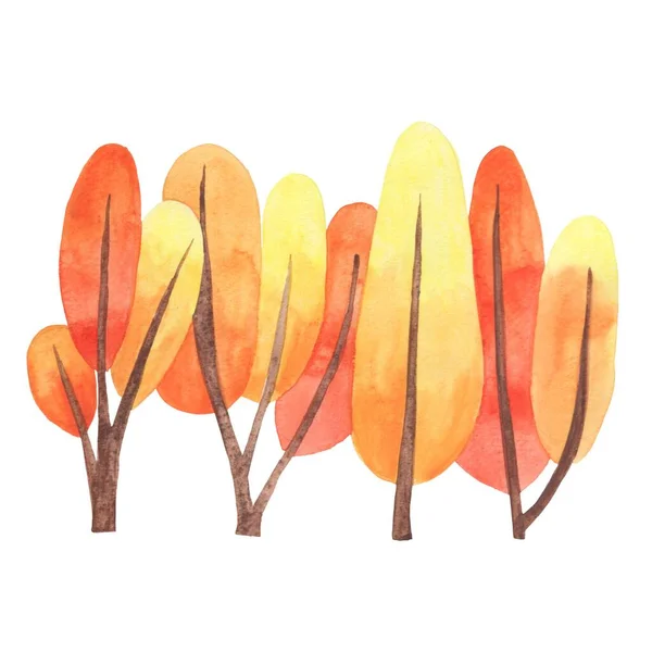 Abstraktní Barevný Strom Podzim Sezóny Akvarel Ilustrace Pro Dekoraci Podzim — Stock fotografie