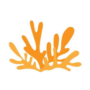 Deniz yosunu ya da mercan yassı tasarım, deniz yaşamı ve okyanus dekorasyonu için..