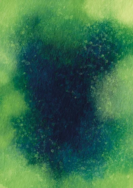Spring Green Dark Blue Splash Watercolor Background Illustration Decoration Nature — Stock Photo, Image