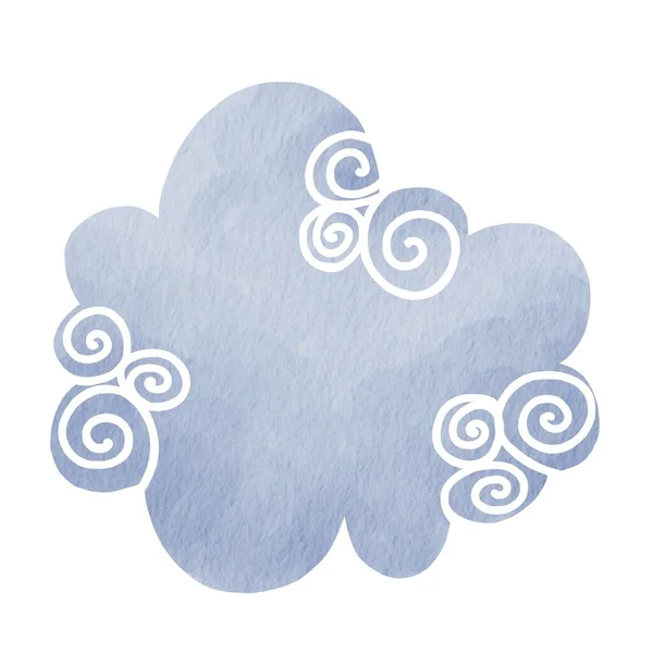Abstract Blue Cloud Watercolor Illustration Decoration Sky Weather Forecast Concept — Stock Photo, Image