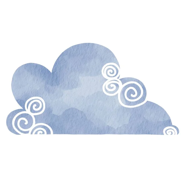 Abstracto Azul Nube Acuarela Ilustración Para Decoración Cielo Pronóstico Del —  Fotos de Stock
