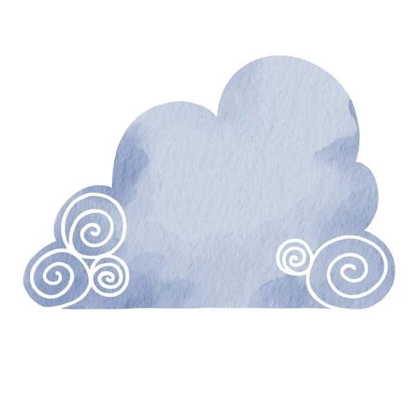 Abstrato Azul Nuvem Aquarela Ilustração Para Decoração Céu Previsão Tempo — Fotografia de Stock