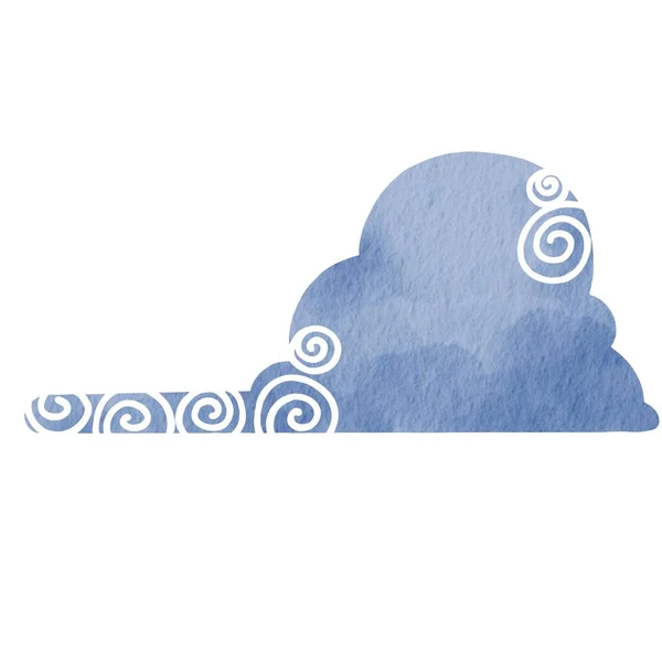 Abstrato Azul Nuvem Aquarela Ilustração Para Decoração Céu Previsão Tempo — Fotografia de Stock