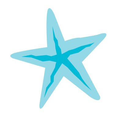 Deniz yıldızı düz tasarımı, deniz yaşamı ve okyanus konsepti üzerine dekorasyon için..