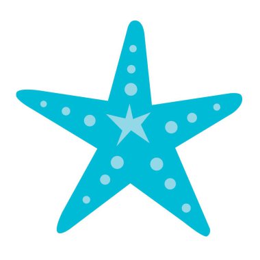 Deniz yıldızı düz tasarımı, deniz yaşamı ve okyanus konsepti üzerine dekorasyon için..