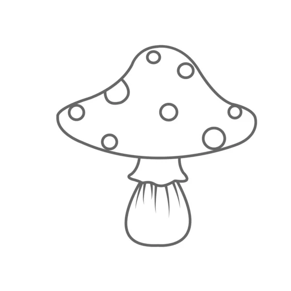 Illustrazione Scarabocchio Fungo Selvatico Decorazione Sul Concetto Giardino Natura — Vettoriale Stock