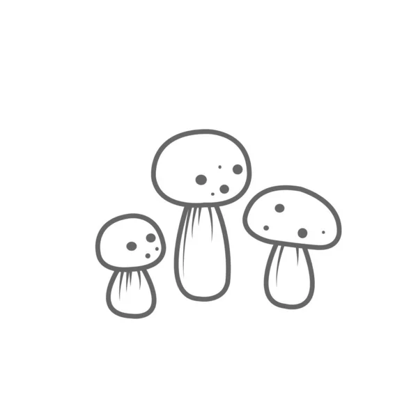 Illustrazione Scarabocchio Fungo Selvatico Decorazione Sul Concetto Giardino Natura — Vettoriale Stock