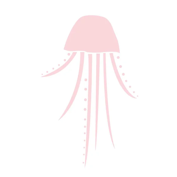 Abstract Pink Jellyfish Cartoon Illustration Vector Decoration Sea Marine Life — Stock Vector