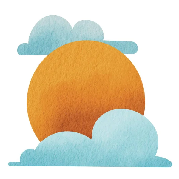 Ilustración Sol Nube Para Decoración Señal Clima Verano Estacional —  Fotos de Stock