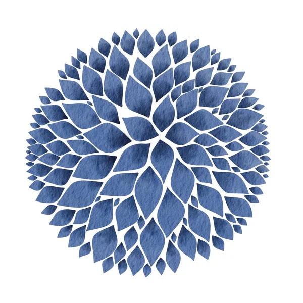 Indigo Μπλε Λουλούδι Πέταλο Στεφάνι Ακουαρέλα Εικονογράφηση Για Διακόσμηση Vintage — Φωτογραφία Αρχείου