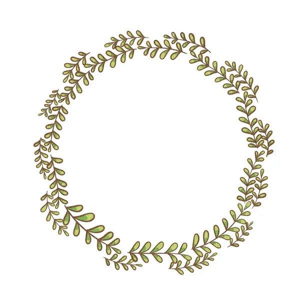 Grön Murgröna Krans Illustration För Dekoration Trädgård Och Natur Koncept — Stockfoto