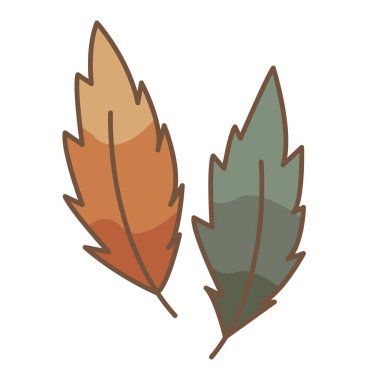 turuncu ve yeşil sonbahar, sonbahar mevsimsel konseptinde süsleme için vektör illüstrasyonunu bırakır.