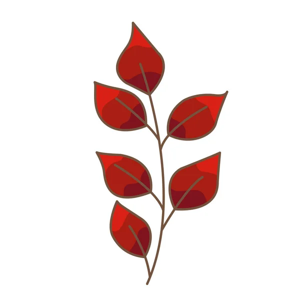 Bündel Roter Blätter Als Vektorillustration Zur Dekoration Der Natur Saisonales — Stockvektor