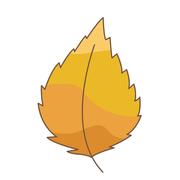 Gelbes Blatt Illustrationsvektor Für Dekoration Auf Natur Und Herbst Saisonales — Stockvektor