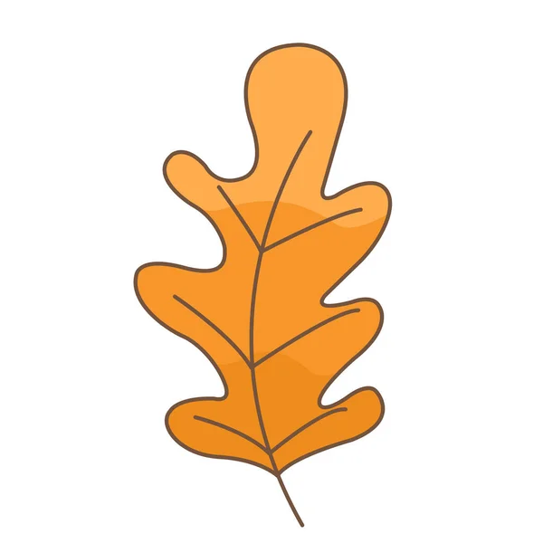 Векторная Иллюстрация Осеннего Дуба Украшения Природы Осеннего Сезона Праздника Благодарения — стоковый вектор