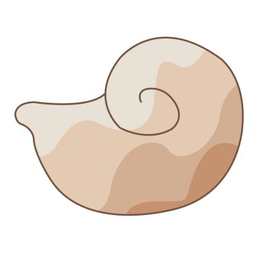 Deniz kabuğu, deniz yaşamı, yaz tatili ve kıyı yaşam tarzı konsepti için vektör çizimi.