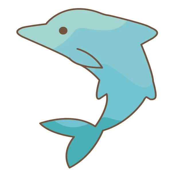 Ilustracja Znaku Delfina Dekoracji Życia Morskiego Wakacji Letnich Koncepcji Oceanu — Wektor stockowy