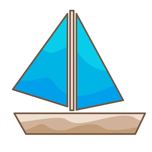 Barca Vela Segno Vettore Illustrazione Decorazione Vacanza Estiva Nautica Concetto — Vettoriale Stock