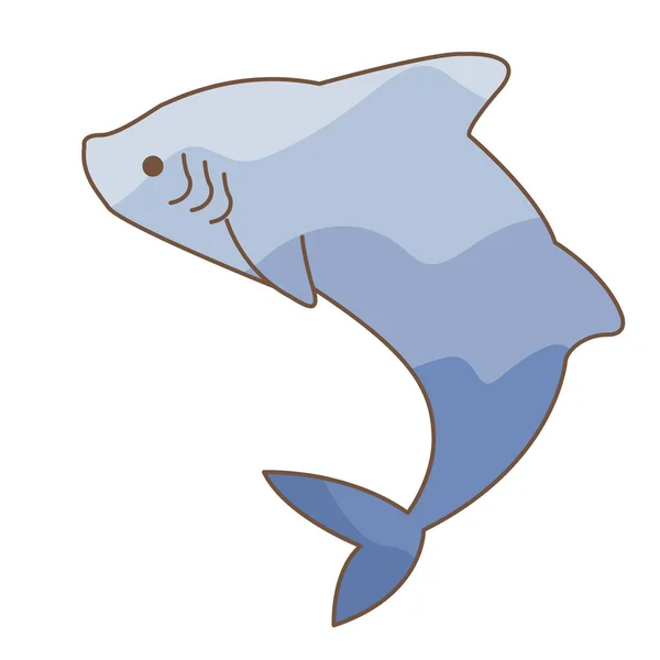 关于海洋生物装饰 夏季全息日和海洋概念的鲨鱼标志图解 — 图库矢量图片