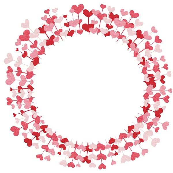 結婚式やバレンタインデーの祭りの装飾のための甘い心の花輪のイラストの束 — ストック写真