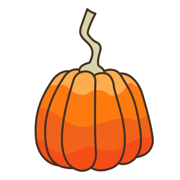 Pompoen Platte Ontwerp Illustratie Voor Decoratie Natuur Voedsel Landbouw Halloween — Stockvector